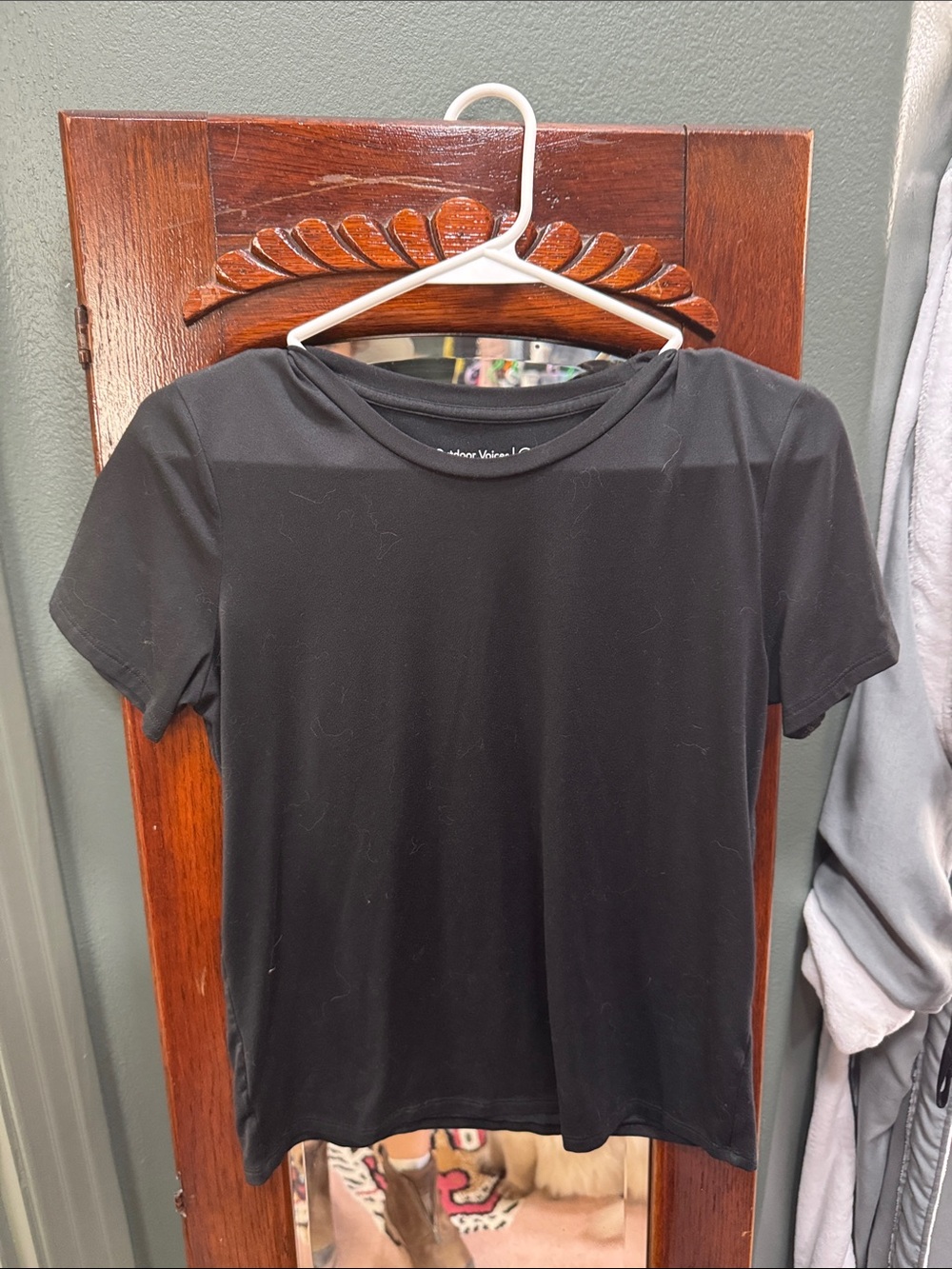 Outdoor Voices Black Short Sleeve Tee - Crewneck